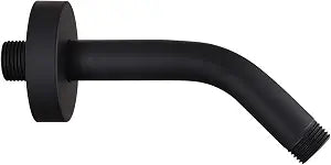 Enoughtmen Shower Arm with Flange +Tape,Stainless Steel Shower Head Extension Arm,Wall-Mounted for Fixed Shower Head,6 Inch Matte Black