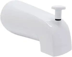 Westbrass E531D-1F-50 5-1/4" Reach Wall Mount Tub Spout with Front Diverter, Powder Coat White