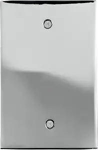 Polished Chrome SWITCH HITS Blank Wall Plate | 1 Blank | 2.80" x 4.60" | Modern Electrical Outlet Cover Collection | Quality Switch Plates For All Configurations