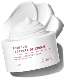 CELDYQUE PDRN 120,000 ppm EGF Peptide Cream – Volufiline & Salmon DNA + 12% Phyto PDRN – Post Microneedling Aftercare Anti-Aging Face Cream w/Niacinamide & Hyaluronic Acid 1.7 oz