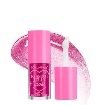 Too Faced Kissing Jelly Lip Oil Gloss | Hydrating Lip Oil + Gloss Hybrid for Instant Moisture and Shine
