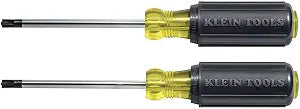 Klein Tools 32378 Combination Tip Screwdriver Set, Made in USA, with #1 and #2 Combination Tips and Cushion-Grip Handles, 2-Piece