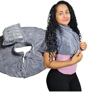 MICROFIBER SHOULDER TOWEL/CAPE HAIR BLEACH-PROOF (Grey)