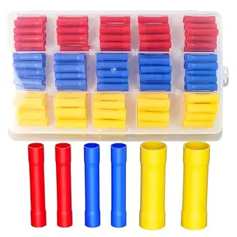 Butt Splice Crimp Connectors Kit, AWG22-16/16-14/12-10 Connectors