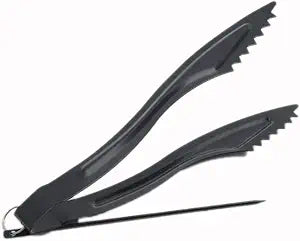 [Upgraded version] 6.3 Inches Long Sturdy Accessories coal Tongs with Poker, coal Tongs, Heavy Duty Iron,Black Matte