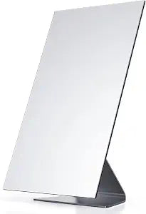NEZZOE Rectangular Free-Standing Frameless Makeup Mirror, 12" x 7"