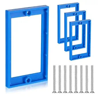 4 Pcs 1/4" Single Gang Box Extender Electrical Box Extender with 8 Screws Junction Boxes Extension Accessories for Electrical Boxes and Power Socket Switch
