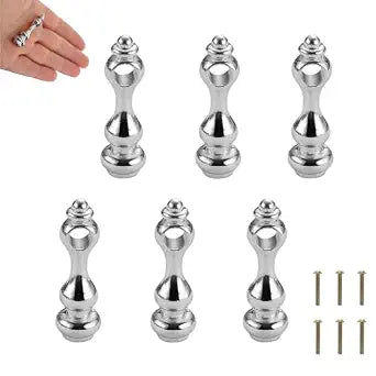 6 Pack Metal Shelf Rail Connectors Glass Railing Posts for Gallery Shelves and Cabinets (Silvery)