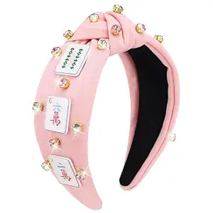 Suncalla Pink Mahjong Knotted Headband Hair Accessories