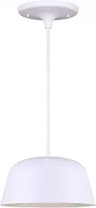 Canarm Kiliam 1-Light Dual Mount Pendant Light, White Finish with Adjustable Rod, Modern Lighting for Kitchen Island, Dining Room or Entryway