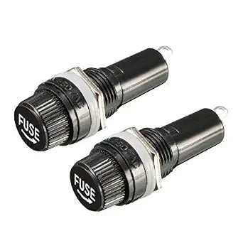 uxcell 2pcs AC 10A 250V 6mm x 30mm Black Panel Mounted Screw Cap Fuse Holder