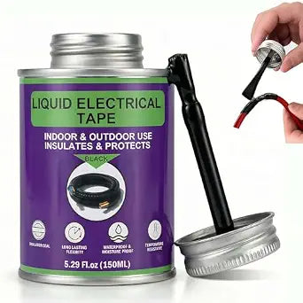 Liquid Electrical Tape, 5.29 Ounces, Black, Waterproof, UV Resistant, with Built-in Brush, for Marine Automotive Household