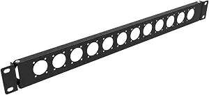 1U Hinged D-Series 12 Connectors Punch-Out Component Panel