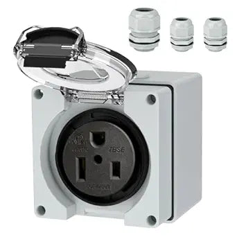 50 Amp Power Outlet Box, NEMA 6-50R 250 Volt EV Welder Receptacle
