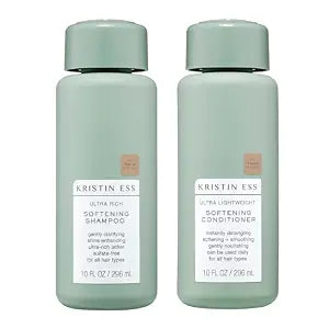 Kristin Ess Softening Moisture Repair Shampoo and Conditioner Set for Dry Hair – Light Fragrance - Anti-Frizz - Sulfate Free + Color Safe - Deep Conditioner for Color Treated & Dry Damaged Hair