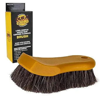 Dura-Gold Long Bristle Horse Hair Leather Cleaning Brush - Scrub Clean Car