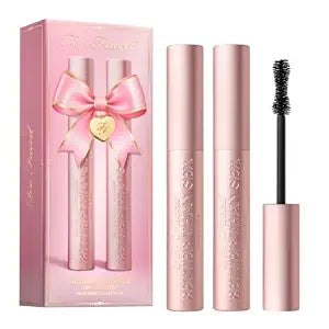 Too Faced Better Than Sex Volumizing and Lengthening Mascara Duo | Vegan Formula, Dramatic Volume and Length | Cruelty-Free Eye Makeup + Hourglass Brush for False Lash Effect, Black
