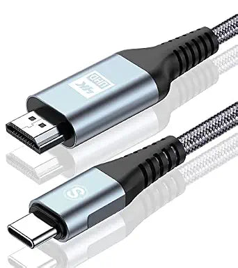 USB-C to HDMI Cable 6.6ft 4K High-Speed Braided Thunderbolt 4/3 Compatible
