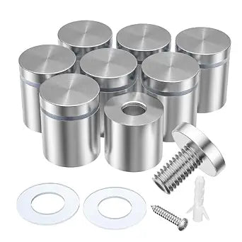 LuckIn 8 Pack Standoff Screws for Acrylic (1 in. Dia x 1 in. L)