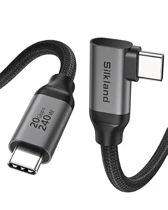 Silkland USB C Monitor Cable Right Angle 5FT, 8K@30Hz 5K/4K@60Hz Display