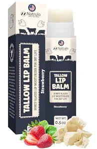 Beef Tallow Lip Balm – Natural Tallow & Beeswax Chapstick for Men & Women