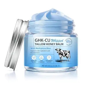 GHK-Cu Copper Peptide Cream, GHK-Cu Peptide Moisturizer Face Cream for Skin with Methylene Blue, Manuka Honey & Vitamin E, Anti Aging Face Moisturizer for Wrinkle Reduction, Collagen Boosting, 2.1oz