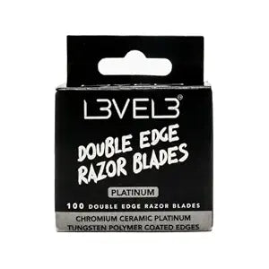 L3 Level 3 Double Edge Razor Blades,Platinum-Coated, Close Shave, 100 Count