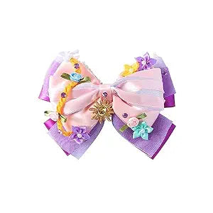 Fancheer Princess Hair Bow Clips Women 5 Inch Fairy Hair Accessories Purple