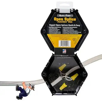 Rack-A-Tiers Open Splice Junction Box (Single) (UL Listed) Repair Open Splices, 5 Second Installation, Electrical Junction Box (JB400)