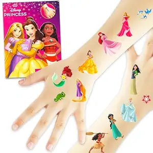 50pcs Disney Princess Temporary Tattoos for Girls Kids Teens