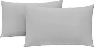 N&Y HOME Bundle Set of Stretch Pillow Cases and Fitted Sheet - Light Gray, Twin