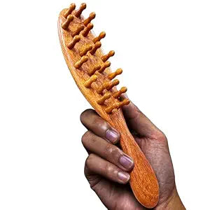 CIVEYA Natural Wooden Loc Brush for Microlocs & Sisterlocs, Prevent Locs Getting Tangled or Merging, Massage Brush for Scalp Relaxing & Distributing Hair Products, Compact Size Light Weight