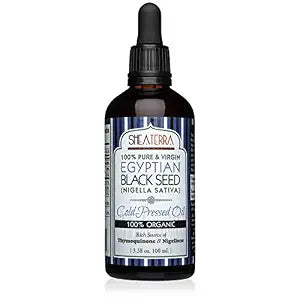 Shea Terra Egyptian Black Seed Oil, Certified Organic Cold-Pressed, 3.38 oz