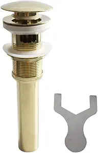 Bathroom Sink Drain with Overflow,Brass Zirconium Gold Finished Drain Stopper,Vessel Sink Pop-Up Drain,1 1/2'' Drain Opening Anti-Clogging Drain Strainer,Attached with Installation Tool,XJ419C009