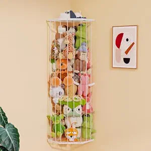 BBLIKE Stuffed Animal Storage, Corner Plush Toy Organizer with Hardware