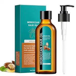 Argan Oil, Hair Oil for Frizzy Hair, Morroccan Hair Care Oil Natural Serum Help Split Ends Dry Scalp Hair Care Products Strengthen Dry Damaged Curly Long Curly Hair Treatment Heat Protectant