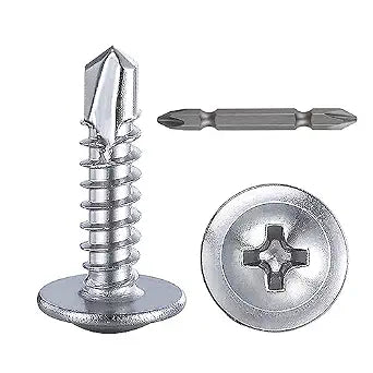 Wensilon300pcs#83/4for Sheet Metal Self-Tapping Screws 410 Stainless Steel Truss Head High-Strength Quick Tapping Screws