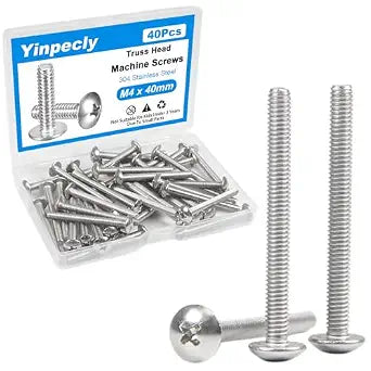 40Pcs M4 x 40mm Truss Head Machine Screws for Cabinet Pull