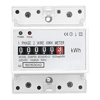 Single Phase 2 Wire Energy Meter 4P Din Rail Electric Kwh Meter 10-40A 220V