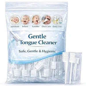MAQIHAN 50pcs Baby Tongue Cleaner - Newborn Baby Oral Cleaner Disposable
