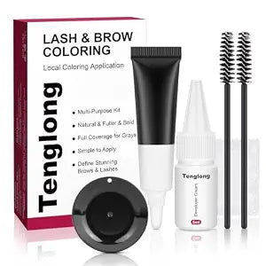 Eyelash & Eyebrow Color Kit, Lash & Brow Color Kit with Natural Look, Black