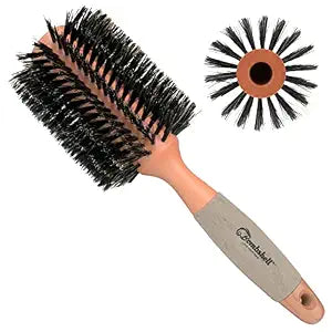 Bombshell Boar Bristle Round Brush — Sustainable Styling Brush with Natural Wood Handle for Blow Outs and Curling