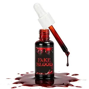 Halloween 30ML Fake Blood, Realistic Dripping Blood Makeup Kit, Washable & Non-Toxic Body Paint for Zombie, Vampire, Cosplay, Clothes & Costume Props