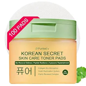 Korean Skin Care Toner Pads Snail Mucin Toning Polish Pads - Facial Skincare for Dark Spots, Wrinkles & Dull Skin - Hydrating Facial Treatment - 100 Count
