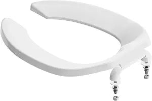 Ansffer Commercial Toilet Seat Open Front, Public Toilet Seat Elongated 18.5inch, Special for Hospital, Hotel, School, Church, PP Material, B2B Available, 2 Year Support, White