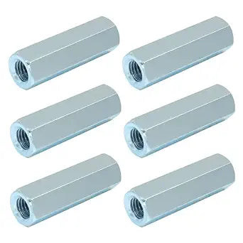 M8 X 1.25 40mm Metric Hex Coupling Nuts, 6 Pcs, 13mm Width