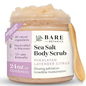 Bare Botanics 24oz Lavender Citrus Sea Salt Body Scrub Natural Exfoliator