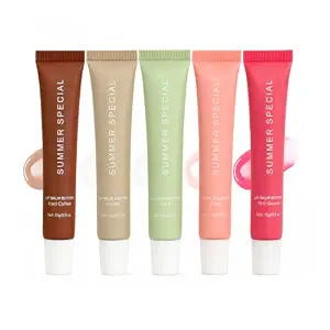 5PCS Summer Special Lip Balm Butter Set - Natural Shea Butter & Avocado Oil, Hydrating Non-Sticky&Lightweight, Soothes & Softens Dry Lips, Lip Care Gift Set