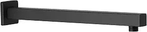 BESy 14 Inch Shower Head Extension Arm with Flange, Shower Rod, Black
