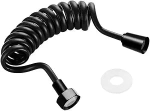 Black,1.5m, Shower Hose with Telescopic Spring and Water Hose Tape